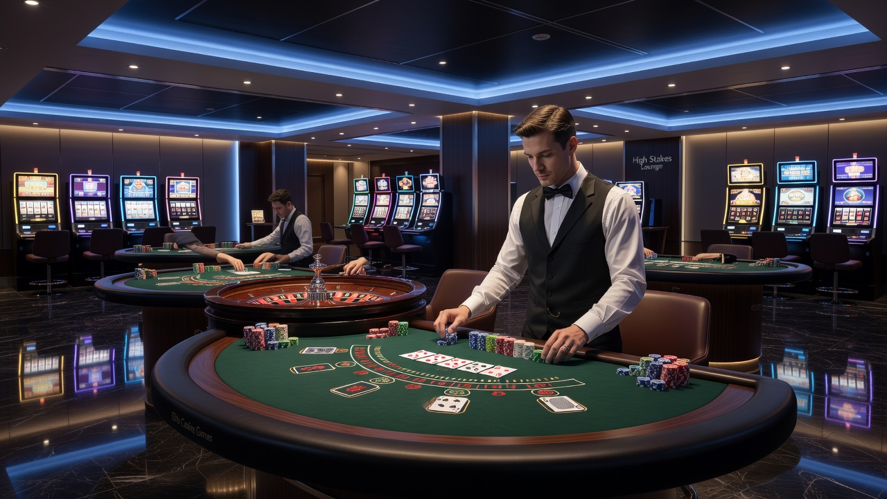 Live-Dealer-Tisch mit interaktiven Elementen und mobilen Geräten