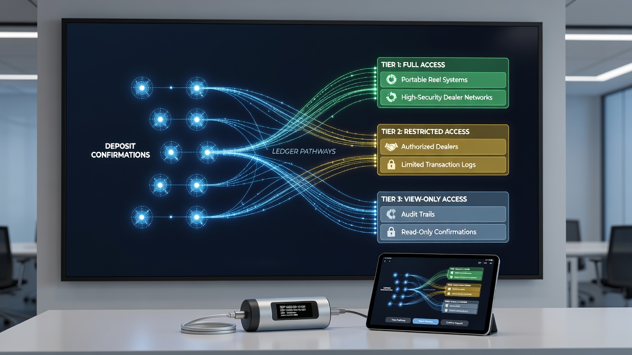 Darstellung von Transaktionsflüssen und gestaffelten Zugriffsrechten in mobilen Wettplattformen